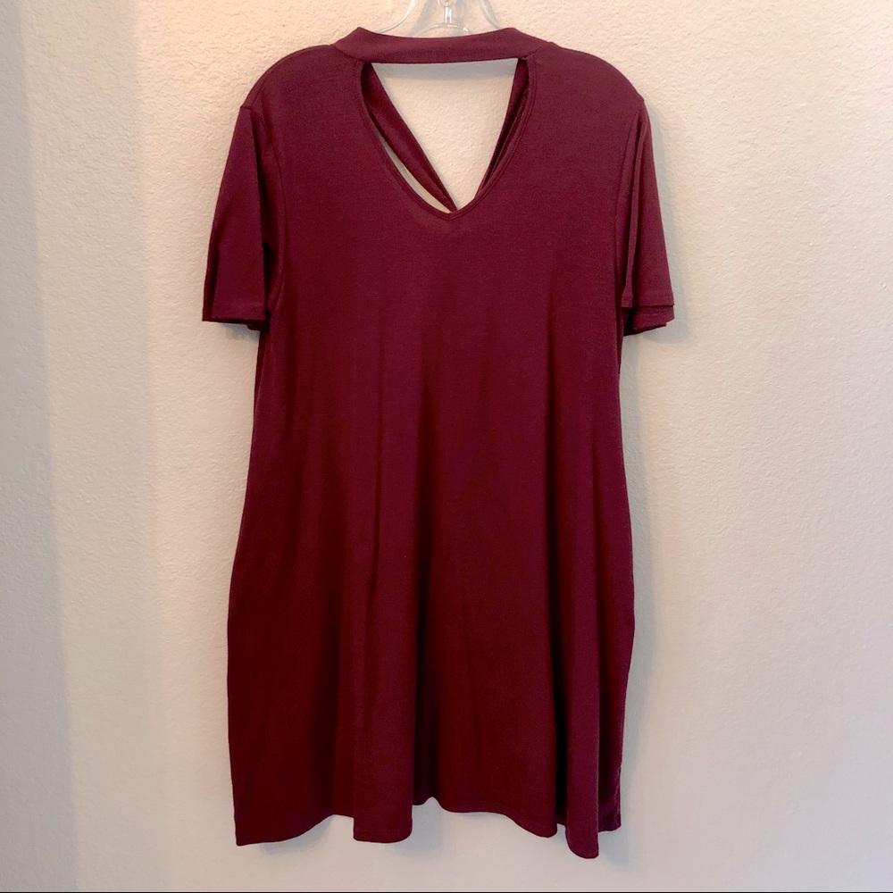 Zenana Premium Burgundy Swing Dress M